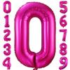 0 Balloon Number Hot Pink 0 Birthday Balloon 40 inch Foil Mylar Large 0 Balloon Numbers for Birthday Party Anniversary Festival view 1