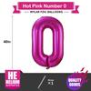 0 Balloon Number Hot Pink 0 Birthday Balloon 40 inch Foil Mylar Large 0 Balloon Numbers for Birthday Party Anniversary Festival view 2