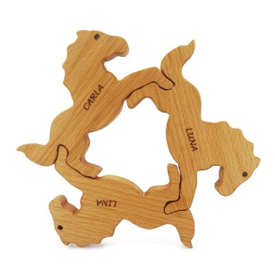 Personalized Wooden Toy Horses, Birthday Gift for Toodlers, Christmas Gift for Kids, Customized Montessori Wooden Animal Toys, Sensory Toys Skill And Motor Development for Baby, Nursery Decor