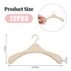 SUPERFINDINGS 12Pcs 12cm Wide Natural Wood Doll Clothe Hanger Navajo White Doll Dress Hanger Mini Pet Coat Hanger Doll Closet Accessories for Organizing Doll Skirt Scarf Pant Trouser view 2