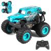DYODYORC Remote Control Car, 2.4Ghz All Terrain Shark Monster Truck Toys, RC Truck with Music, 3 Lighting Effects, 360 Stunt Capable, 2 Batteries Ready to Run, Toy Gifts for Boys and Girls (Blue) view 1