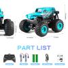 DYODYORC Remote Control Car, 2.4Ghz All Terrain Shark Monster Truck Toys, RC Truck with Music, 3 Lighting Effects, 360 Stunt Capable, 2 Batteries Ready to Run, Toy Gifts for Boys and Girls (Blue) view 2