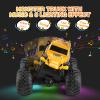 DYODYORC Remote Control Car, 2.4Ghz All Terrain Monster Truck Toys, RC Truck with Music, 3 Lighting Effects, 360 Stunt Capable, 2 Batteries Ready to Run, Toy Gifts for Boys and Girls (Yellow) view 3
