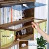 Snaweo Clear Acrylic Display Cabinet, Dustproof Showcase, Curio Display Case Cabinet, Flip-top Hovering Door Display Boxes, for Use in The Gaps in The Home (Size : Brown 80x31x140cm) view 3