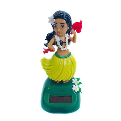 SEADEAR Hawaiian Hula Dancer Girl Sola Solar Powered Car Ornaments for Dashboard, Shaking Head Dancing Doll Car Ornaments for Car Office Desk Decoration