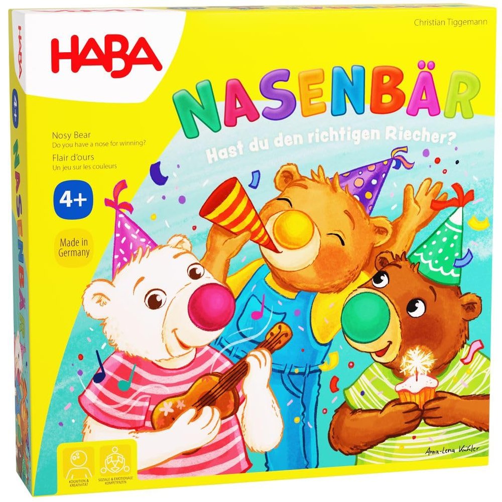 HABA Nasenbr  Do You Have The Right Smeller?  Card dice Game for Children from 4 Years  Simple Rules for Quick Fun  for up to 4 Players  201088100