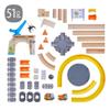 HABA Kullerb Construction Zone Track Set: STEM Toy Building Sets & Marble Run for 2+, Interactive Playset with Dump Truck, Cement Mixer & Crane view 2