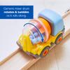 HABA Kullerb Construction Zone Track Set: STEM Toy Building Sets & Marble Run for 2+, Interactive Playset with Dump Truck, Cement Mixer & Crane view 4