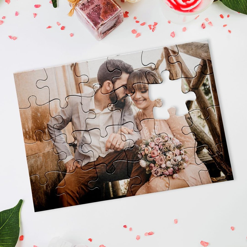 CanvasChamp Personalized Photo Puzzle - Jigsaw Puzzle from Your Photos Rectangle- Customized Wedding, Couple, Pet Puzzle - Ideal Gift for Birthday, Anniversary, Mothers Day (20" x 30", Pack of 676)