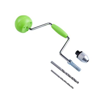 HABA Terra Kids Drill Winch - Children's Tool Wood Drill - Ergonomics for Small Children's Hands - for Children from 6 Years - Promotes Fine Motor Skills & Concentration - 1306912001, Green