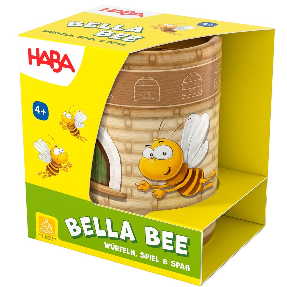 HABA Bella Bee 2010885001 - Set of Coloured Cups from 4 Years - Works Like 6 - Simple Rules for Quick Play - Perfect for Holidays