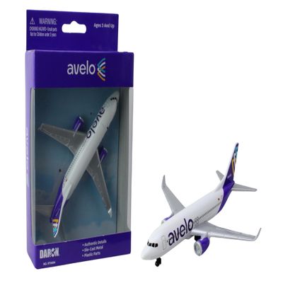 Daron Toy Airplane Avelo Airlines Die-Cast Metal Model 737 Plane with Plastic Parts and Rolling Wheels for Kids Ages 3+