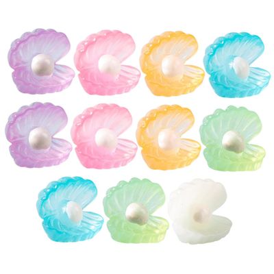 balacoo 12Pcs Resin Shell Decors Seashell Pearl Figurines Decorate Accessories Mini Mini Resin Shell Ornament Fish Tank Tiny Shell Figures Resin Small case Statue, 2.90X2.30X0.50CM