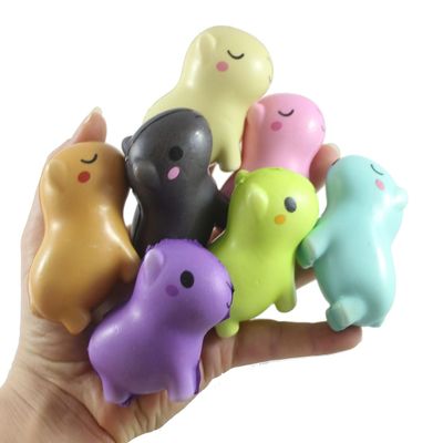 6 Mini Capybara Slow Rise Squishy Toys - Memory Foam Spongy Stress Fidget Ball - Memory Foam Party Favors, Fidgets, Prizes, OT (Random Colors) (6 Random Colors)