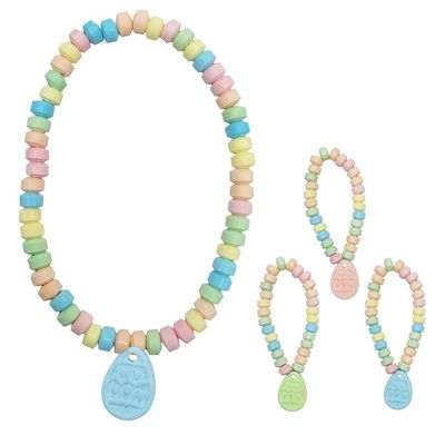 Fruidles Easter Egg Candy Bracelet & Necklace, Multicolor Fruit-Flavored Chewables for Party Favors (Pack of 576)