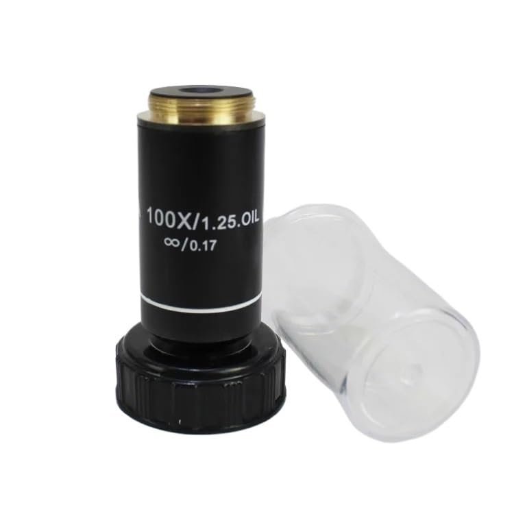 195 Microscope Lens 4X10X20X40X 60X100X Plan Infinity Achromatic Objective Biological Microscope Parts And Accessories (Size : 100X)