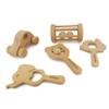 Personalized 5 Pieces Wooden Baby Toys 0-6 Months, Customized Teething Toys Baby Rattles 0-6 Months, Wood Teething Toys Gifts for baby, Customizable Montessori Wooden Toys for Babies 5 Pieces view 1