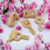 Personalized 5 Pieces Wooden Baby Toys 0-6 Months, Customized Teething Toys Baby Rattles 0-6 Months, Wood Teething Toys Gifts for baby, Customizable Montessori Wooden Toys for Babies 5 Pieces view 4
