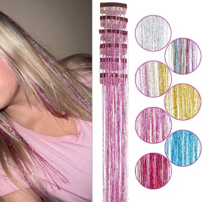 Haounlai 6-piece metal wire hair gold shiny colorful gold and silver gift box BB clip single card wig suit