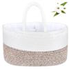 ABenkle X-Large Diaper Caddy Organizer, Boho Rustic Cotton Rope Nursery Baby Basket, Changing Table Organizer for Baby Diaper Storage and Baby Shower view 1