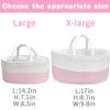 ABenkle X-Large Diaper Caddy Organizer - Cotton Rope Nursery Storage Basket for Baby Essentials, Boys & Girls Shower Gift, Changing Table Organizer view 2