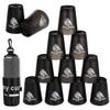 yeesport 12 Pcs Sport Stacking Cups, Sport Training Game for Challenge Competition, Plastic Stacking Cups, Classic Family Game for Kids and Adults, Black view 1