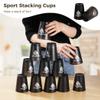 yeesport 12 Pcs Sport Stacking Cups, Sport Training Game for Challenge Competition, Plastic Stacking Cups, Classic Family Game for Kids and Adults, Black view 2