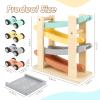Joyreal Montessori Toddler Toys for 1 2 Year Old - 4 Level All-Wooden Car Ramp Racer Toys with 4 Mini Cars & Garages - Christmas Birthday Gifts for 1-3 Year Old Boys and Girls view 2