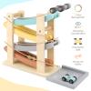 Joyreal Montessori Toddler Toys for 1 2 Year Old - 4 Level All-Wooden Car Ramp Racer Toys with 4 Mini Cars & Garages - Christmas Birthday Gifts for 1-3 Year Old Boys and Girls view 3