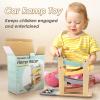 Joyreal Montessori Toddler Toys for 1 2 Year Old - 4 Level All-Wooden Car Ramp Racer Toys with 4 Mini Cars & Garages - Christmas Birthday Gifts for 1-3 Year Old Boys and Girls view 4