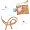 CALLARON 1pc Boys and Girls Straw Beach Bag for Girls Hand Bags Purses Bow Purse in Khaki view 3