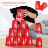 yeesport 48 Pcs Sport Stacking Cups, Sport Training Game for Challenge Competition, Plastic Stacking Cups, Classic Family Game for Kids and Adults, Red+Blue+Green+Orange view 2