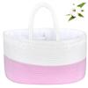 ABenkle Boho Chic Diaper Caddy Organizer, Cotton Rope Nursery Baby Basket, Changing Table Organizer for Baby Diaper Storage, Unisex view 1