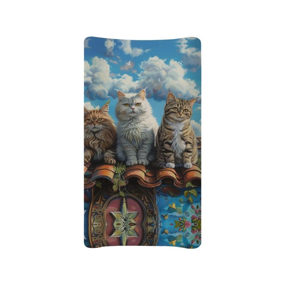 XXQGOMG Changing Pad Covers for Boys Girls, Fancy Cat Diaper Changing Table Pad Cover Soft Breathable Changing Mat Cover for 32''x16" Cute Birthday Gifts for Baby