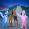 anroog Inflatable Shark Costume Kids with LED Lights Halloween Blow Up Lighted Shark Costumes for Boys Girls Party Cosplay view 4