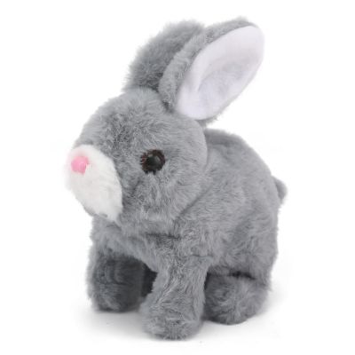 Oeofuzep Hopping Walking Bunby Realistic Bunny Toy Rabbit Toy with Sounds, Wiggling Ears, Twitching Mouth and Nose, Educational Interactive Bunny Bunbi for Baby
