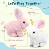 Oeofuzep Hopping Walking Bunby Realistic Bunny Toy Rabbit Toy with Sounds, Wiggling Ears, Twitching Mouth and Nose, Educational Interactive Bunny Bunbi for Baby view 3