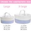 ABenkle X-Large Diaper Caddy Organizer - Cotton Rope Nursery Storage Basket for Baby Essentials, Boys & Girls Shower Gift, Changing Table Organizer view 4