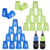 yeesport 24 Pcs Sport Stacking Cups, Sport Training Game for Challenge Competition, Plastic Stacking Cups, Classic Family Game for Kids and Adults, Blue+Green view 1