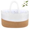 ABenkle X-Large Diaper Caddy Organizer, Boho Rustic Cotton Rope Nursery Baby Basket, Changing Table Organizer for Baby Diaper Storage and Baby Shower view 1