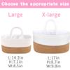 ABenkle X-Large Diaper Caddy Organizer, Boho Rustic Cotton Rope Nursery Baby Basket, Changing Table Organizer for Baby Diaper Storage and Baby Shower view 2