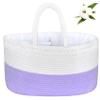 ABenkle X-Large Diaper Caddy Organizer, Boho Rustic Cotton Rope Nursery Baby Basket, Changing Table Organizer for Baby Diaper Storage and Baby Shower view 1