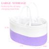 ABenkle X-Large Diaper Caddy Organizer, Boho Rustic Cotton Rope Nursery Baby Basket, Changing Table Organizer for Baby Diaper Storage and Baby Shower view 3