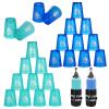 yeesport 24 Pcs Sport Stacking Cups, Sport Training Game for Challenge Competition, Plastic Stacking Cups, Classic Family Game for Kids and Adults, Blue+Green view 1