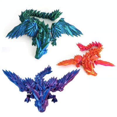 HUAWELL 3 Pack 3D Printed Dragon with Wing Full Articulated Flying Wing Dragon Toys Home Office Decor Easter Gift for Dragon Lovers Home/School/Office Decor Collectables (3 Pack Flying Dragon)