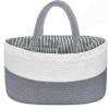 ABenkle X-Large Diaper Caddy Organizer, Boho Rustic Cotton Rope Nursery Baby Basket, Changing Table Organizer for Baby Diaper Storage and Baby Shower view 1