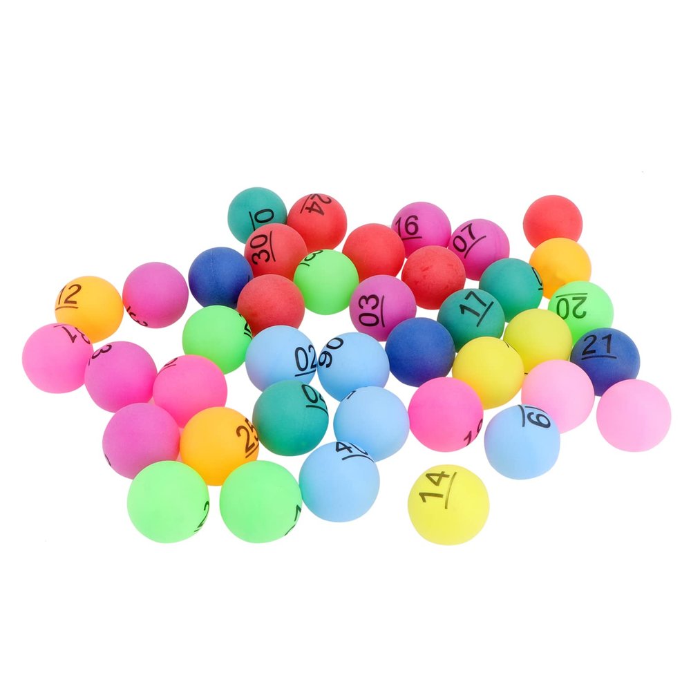 Parliky 30pcs 1 30 Ball Number Pong Balls Football Numbered Balls and Bag Pong Bingo Bingo Number Group Games Large Groups Party Props Bowls Raffle Colorful Plastic
