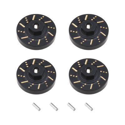 eMagTech 4Pcs Black Wheel Weights Hex Adapter Brass 7 mm Heavy Duty Wheel Hub Spacers Compatible with Axial SCX24 AXI90081 AXI00001 AXI00002 AXI00005 1/24 RC Crawler Car