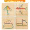2Pack Wooden Geoboard,Montessori Toy,Graphical Mathematical Education Toy for Kids with Pattern Cards and Rubber Bands to Figures and Shapes, Brain Teaser STEM Toy Geo Board. view 2