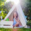 12 Packs Teepee Tent for Kids with 10FT String Lights, Play Teepee Tent for Girls & Boys, Indoor Outdoor Foldable Tents for Birthday Party Boho Sleepovers Party Pajama Party (White) view 4